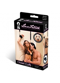 Черные фиксаторы с креплением к двери - Lux Fetish - купить с доставкой во Владикавказе