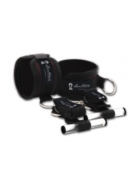 Черные фиксаторы с креплением к двери - Lux Fetish - купить с доставкой во Владикавказе