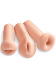 Комплект из 3 мастурбаторов All 3 Holes: вагина, анус, ротик - Pipedream - во Владикавказе купить с доставкой