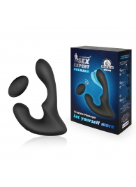 Черный силиконовый вибромассажер простаты с пультом ДУ - Sex Expert - во Владикавказе купить с доставкой
