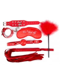 Набор красных БДСМ-аксессуаров из 5 предметов - Notabu - купить с доставкой во Владикавказе