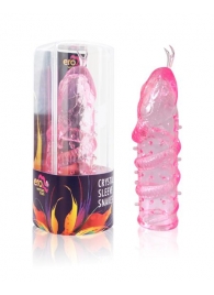 Закрытая рельефная насадка Crystal sleeve snakes в виде змеи с усиками - 14 см. - Erowoman-Eroman - во Владикавказе купить с доставкой