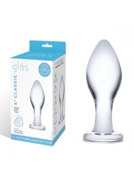 Прозрачная округлая анальная пробка Classic Glass Butt Plug - 10 см. - Glas