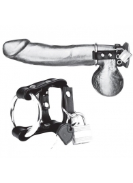 Металлическое кольцо на пенис на ремешке с замочком - BlueLine - купить с доставкой во Владикавказе