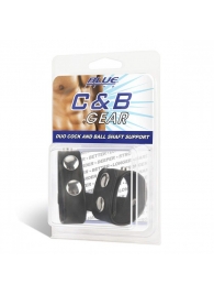 Двойной поддерживаюший ремень для пениса с заклепками - BlueLine - купить с доставкой во Владикавказе