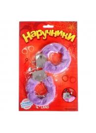 Металлические наручники с фиолетовым плюшевым мехом - Сима-Ленд - купить с доставкой во Владикавказе