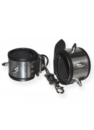 Серебристо-черные наручники с шипами и металлическим блеском - Sitabella - купить с доставкой во Владикавказе