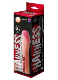Телесная реалистичная насадка на Harness с коннектором BLACK LINE - 17 см. - LOVETOY (А-Полимер) - купить с доставкой во Владикавказе