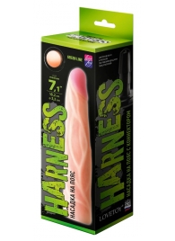 Телесная насадка с венками на Harness с коннектором GREEN LINE - 18 см. - LOVETOY (А-Полимер) - купить с доставкой во Владикавказе