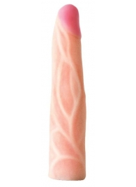 Телесная насадка с венками на Harness с коннектором GREEN LINE - 18 см. - LOVETOY (А-Полимер) - купить с доставкой во Владикавказе