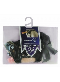 Черный пояс-трусики с двумя насадками Soft-Dolli - 16,5 и 10,5 см. - LOVETOY (А-Полимер) - купить с доставкой во Владикавказе