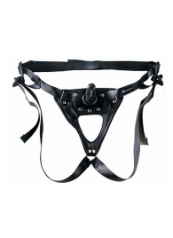 Черный пояс-трусики с насадкой  Soft-Принц  - 17 см. - LOVETOY (А-Полимер) - купить с доставкой во Владикавказе