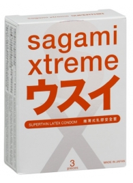 Ультратонкие презервативы Sagami Xtreme SUPERTHIN - 3 шт. - Sagami - купить с доставкой во Владикавказе