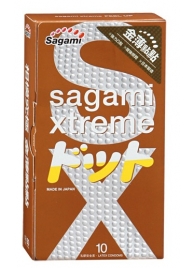 Презервативы Sagami Xtreme FEEL UP с точечной текстурой и линиями прилегания - 10 шт. - Sagami - купить с доставкой во Владикавказе