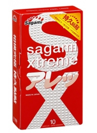 Утолщенные презервативы Sagami Xtreme Feel Long с точками - 10 шт. - Sagami - купить с доставкой во Владикавказе