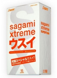 Ультратонкие презервативы Sagami Xtreme SUPERTHIN - 15 шт. - Sagami - купить с доставкой во Владикавказе