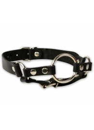 Кляп-кольцо на чёрных кожаных ремешках с застёжкой - Sitabella - купить с доставкой во Владикавказе