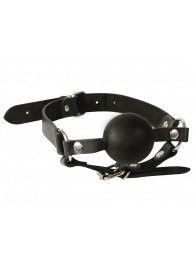 Чёрный кляп-шар на кожаных ремешках с пряжкой - Sitabella - купить с доставкой во Владикавказе