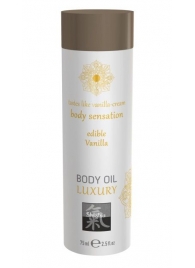 Съедобное массажное масло с ароматом ванили - 75 мл. - Shiatsu - купить с доставкой во Владикавказе