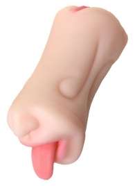 Телесный двусторонний мастурбатор Fruity Tongue - ротик и вагина - ToyFa - во Владикавказе купить с доставкой