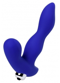 Синий силиконовый вибростимулятор простаты Stroman - 14,5 см. - ToyFa - во Владикавказе купить с доставкой