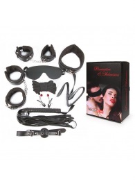 Большой игровой набор БДСМ: наручники, оковы, маска, кляп, плеть, ошейник с поводком, верёвка, зажимы для сосков - Notabu - купить с доставкой во Владикавказе