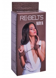 Коричневые кожаные наручники Maya - Rebelts - купить с доставкой во Владикавказе