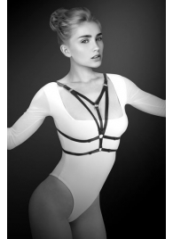 Черная упряжь на грудь Laura - Bijoux Pour Toi - купить с доставкой во Владикавказе