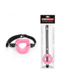 Розовый кляп-губки на черном ремешке - Notabu - купить с доставкой во Владикавказе