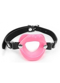 Розовый кляп-губки на черном ремешке - Notabu - купить с доставкой во Владикавказе