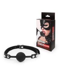 Черный кляп-шарик с регулируемым ремешком - Notabu - купить с доставкой во Владикавказе