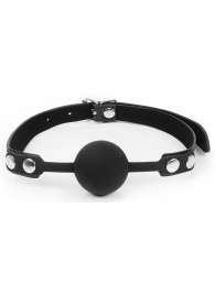 Черный кляп-шарик с регулируемым ремешком - Notabu - купить с доставкой во Владикавказе