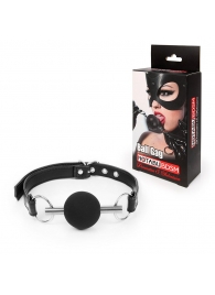 Черный силиконовый кляп-шарик на ремешке - Notabu - купить с доставкой во Владикавказе