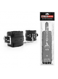 Черные наручники на металлических карабинах - Notabu - купить с доставкой во Владикавказе