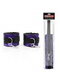 Фиолетово-черные наручники с карабинами - Notabu - купить с доставкой во Владикавказе