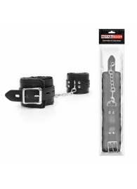 Черные оковы на металлических карабинах - Notabu - купить с доставкой во Владикавказе