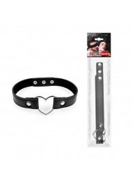 Черный ошейник с сердечком - Notabu - купить с доставкой во Владикавказе