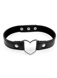Черный ошейник с сердечком - Notabu - купить с доставкой во Владикавказе