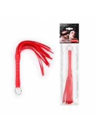 Красная плеть с рукоятью в оплетке - 28 см. - Notabu - купить с доставкой во Владикавказе