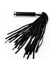 Черная многохвостая плетка с круглой ручкой с шариком на конце - 39 см. - Notabu - купить с доставкой во Владикавказе