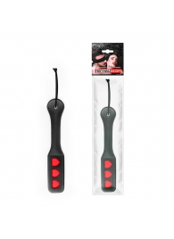 Черная шлепалка NOTABU с красными сердечками - 32 см. - Notabu - купить с доставкой во Владикавказе