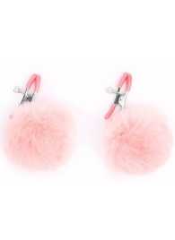 Зажимы для сосков с розовым пушком - Notabu - купить с доставкой во Владикавказе