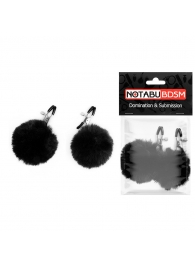 Зажимы для сосков с черным пушком - Notabu - купить с доставкой во Владикавказе