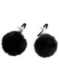 Зажимы для сосков с черным пушком - Notabu - купить с доставкой во Владикавказе