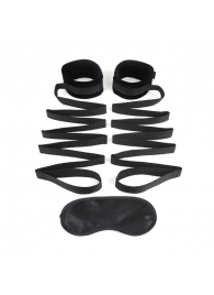 Чёрные манжеты для фиксации на кровати Bondage Bed Strap - Lux Fetish - купить с доставкой во Владикавказе