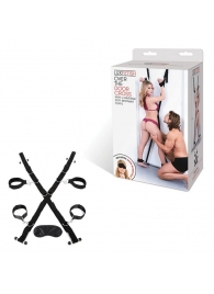 Чёрный набор для фиксации у двери - Lux Fetish - купить с доставкой во Владикавказе