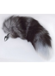 Серебристая анальная пробка с пушистым хвостом - Sitabella - купить с доставкой во Владикавказе