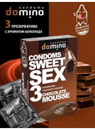 Презервативы для орального секса DOMINO Sweet Sex с ароматом шоколадного мусса - 3 шт. - Domino - купить с доставкой во Владикавказе