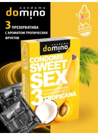 Презервативы для орального секса DOMINO Sweet Sex с ароматом тропических фруктов - 3 шт. - Domino - купить с доставкой во Владикавказе