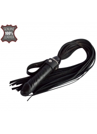 Черная плеть  Ковбой  с ручкой-фаллосом - 55 см. - Sitabella - купить с доставкой во Владикавказе